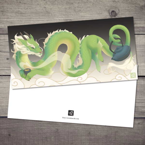 Postkarte - Tee-Drache